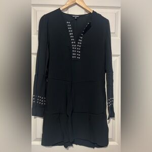 Express black dress with silver eyelet detail, size S